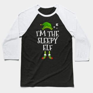 I am Sleepy Elf Funny  Family Christmas Baseball T-Shirt